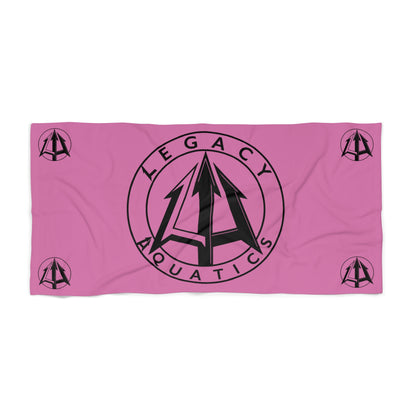 Legacy - Beach Towel - Black logo w/pink towel
