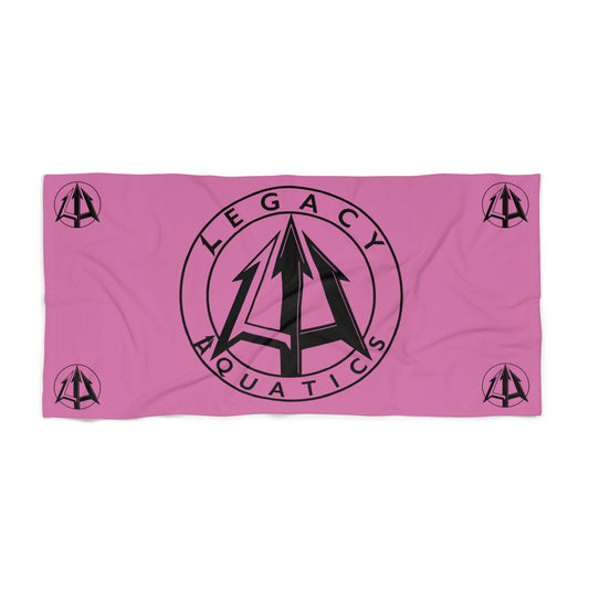Legacy - Beach Towel - Black logo w/pink towel