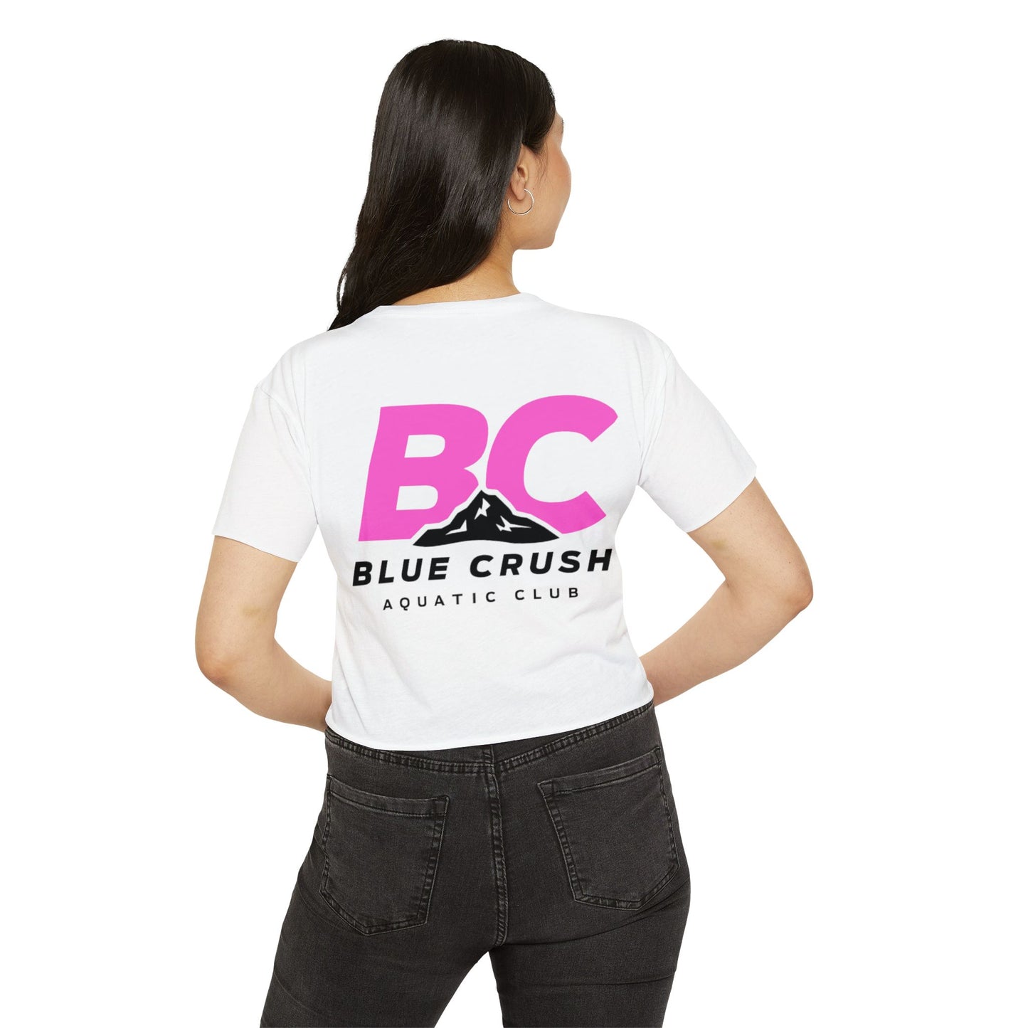 Blue Crush - Women's Crop Top - Pink logo