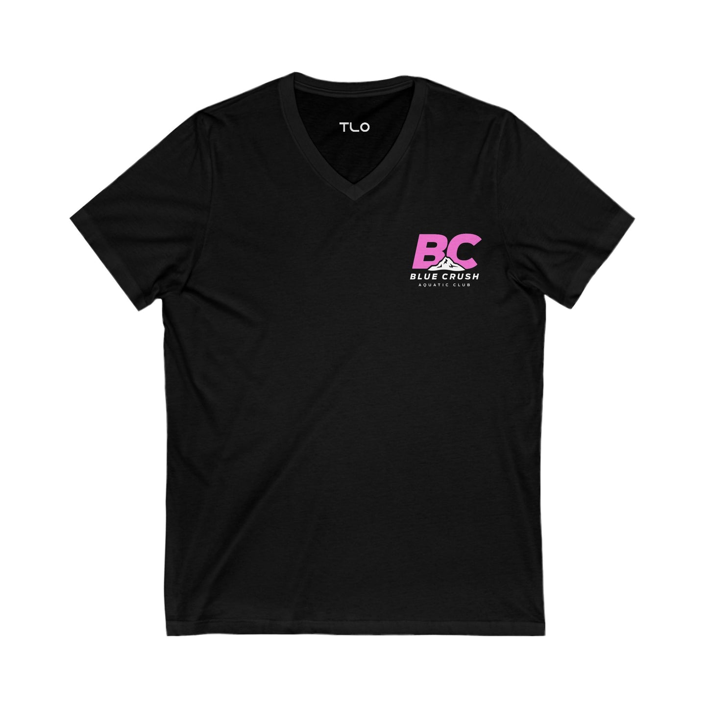 Blue Crush - Unisex Jersey Short Sleeve V-Neck Tee - Pink logo