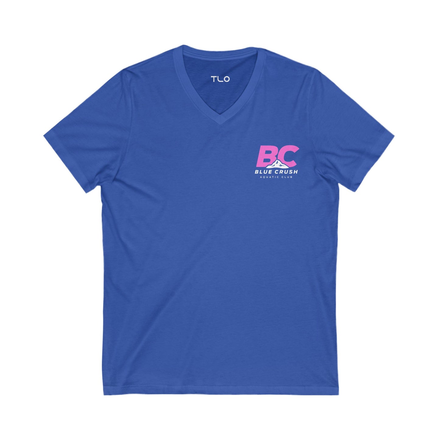 Blue Crush - Unisex Jersey Short Sleeve V-Neck Tee - Pink logo