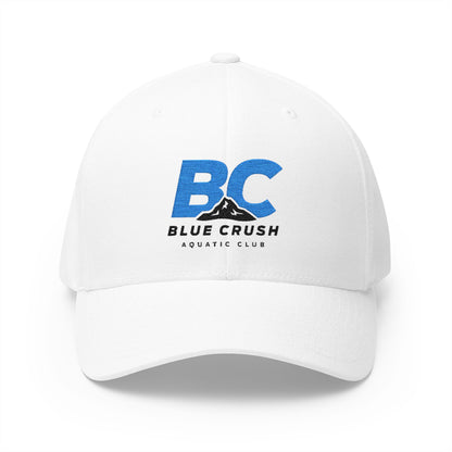 Blue Crush - Closed-Back Structured Cap - White w/Blue & Black Logo