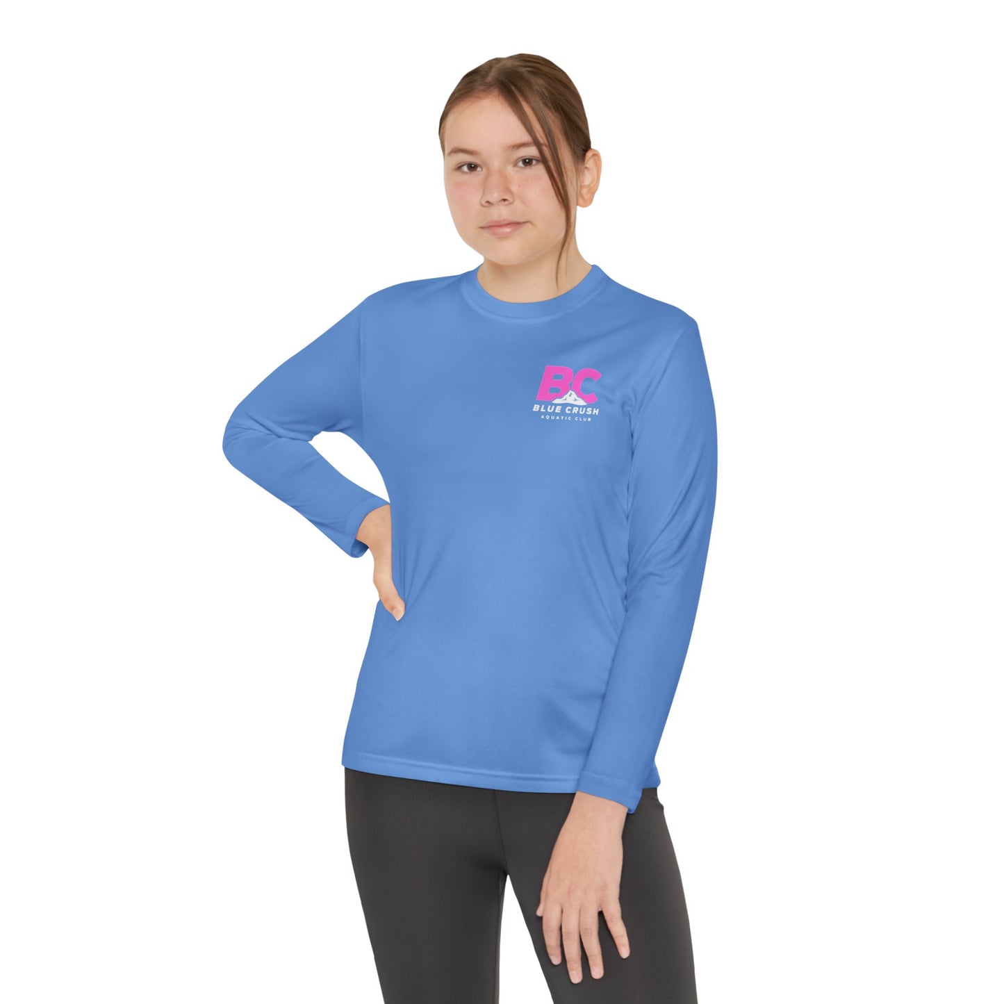 Blue Crush - Youth Long Sleeve Tee - Pink logo