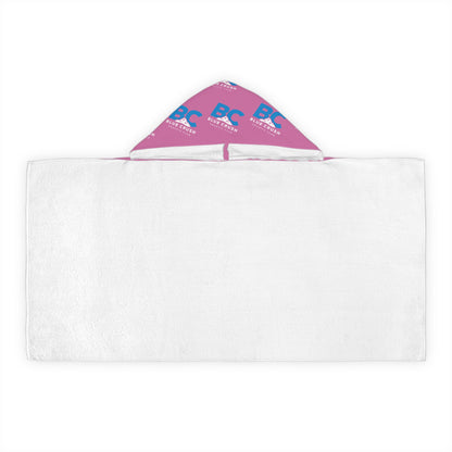 Blue Crush - Youth Hooded Towel - Pink w/Blue & White logo