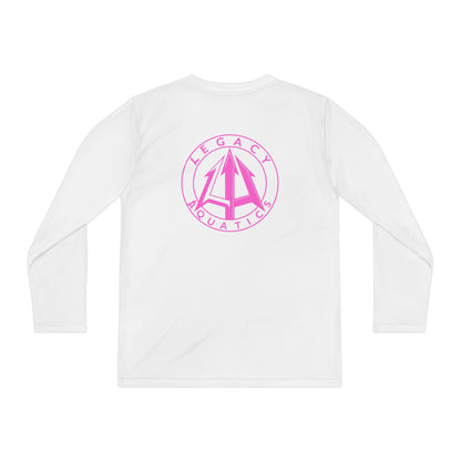 Legacy - Youth Long Sleeve Tee - Pink logo