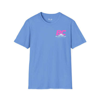 Blue Crush - Unisex Soft style T-Shirt - Pink logo