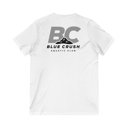 Blue Crush - Unisex Jersey Short Sleeve V-Neck Tee - Gray logo