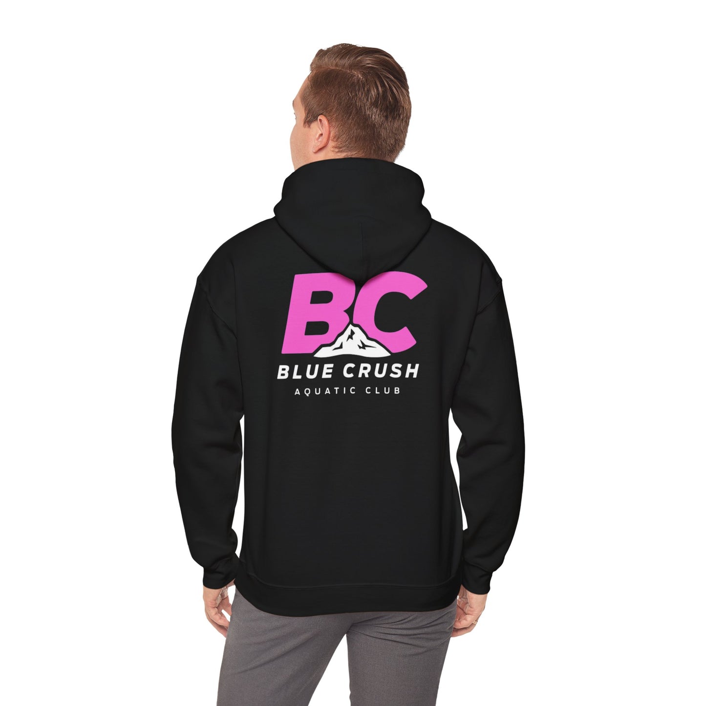 Blue Crush - Unisex Heavy Blend Hoodie - Pink Logo