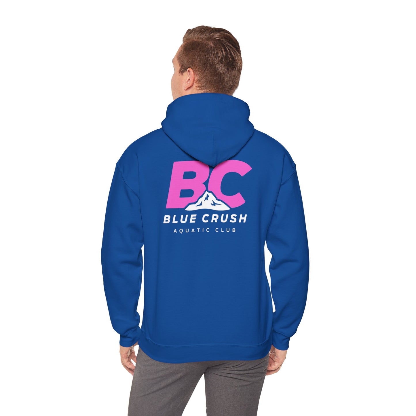 Blue Crush - Unisex Heavy Blend Hoodie - Pink Logo