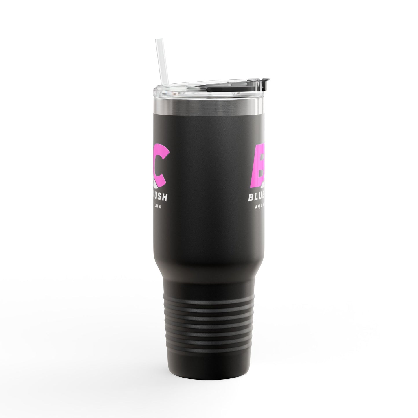 Blue Crush - 40oz Insulated Travel Mug - Pink logo