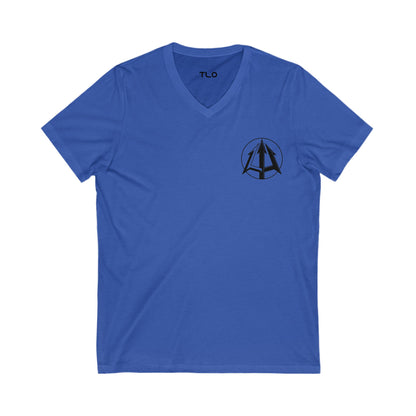 Legacy - Unisex Jersey V-Neck Tee - Black Logo