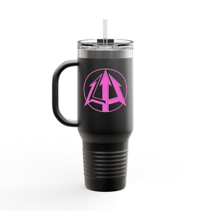 Legacy - 40oz Travel Mug - Pink pitchfork logo