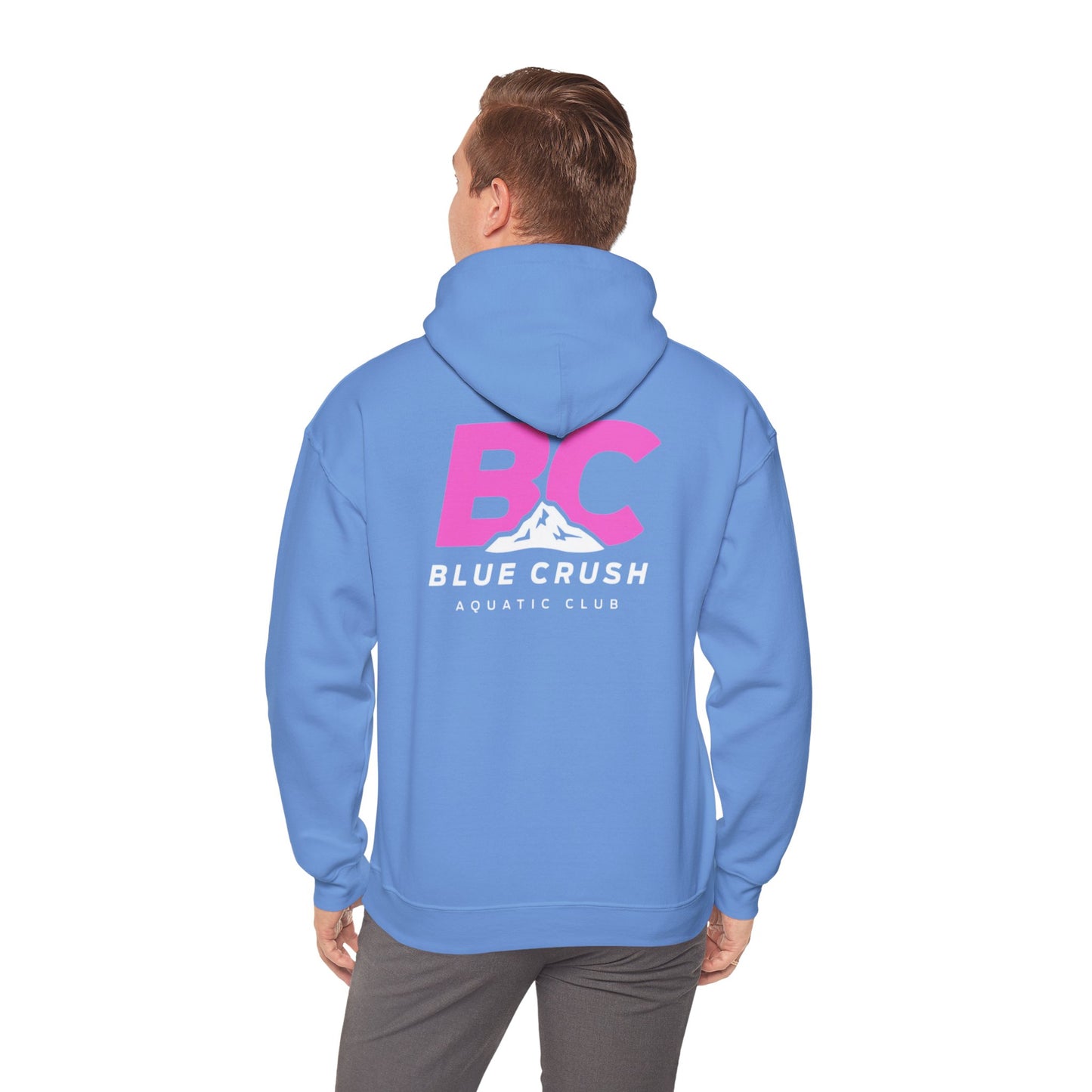 Blue Crush - Unisex Heavy Blend Hoodie - Pink Logo