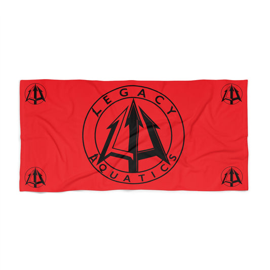 Legacy - Beach Towel - Black logo w/red towel