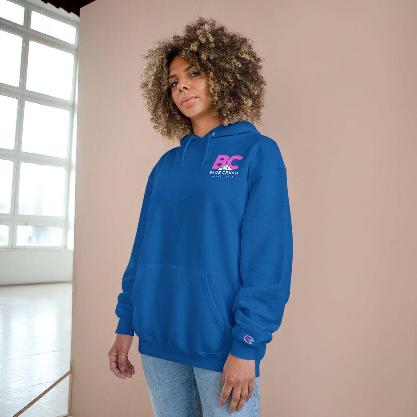 Blue Crush - Champion Hoodie - Pink logo