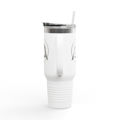 Legacy - 40oz Travel Mug - Black pitchfork logo