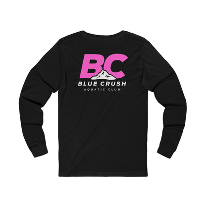 Blue Crush - Unisex Jersey Long Sleeve Tee - Pink logo