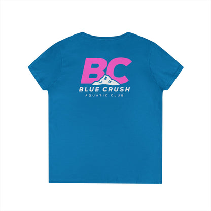 Blue Crush - Ladies' V-Neck T-Shirt - Pink logo