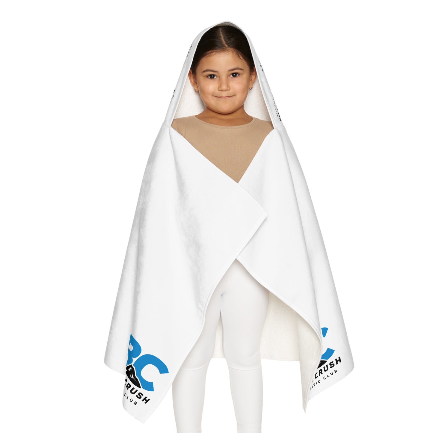 Blue Crush - Youth Hooded Towel - White w/blue & black logo