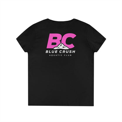 Blue Crush - Ladies' V-Neck T-Shirt - Pink logo