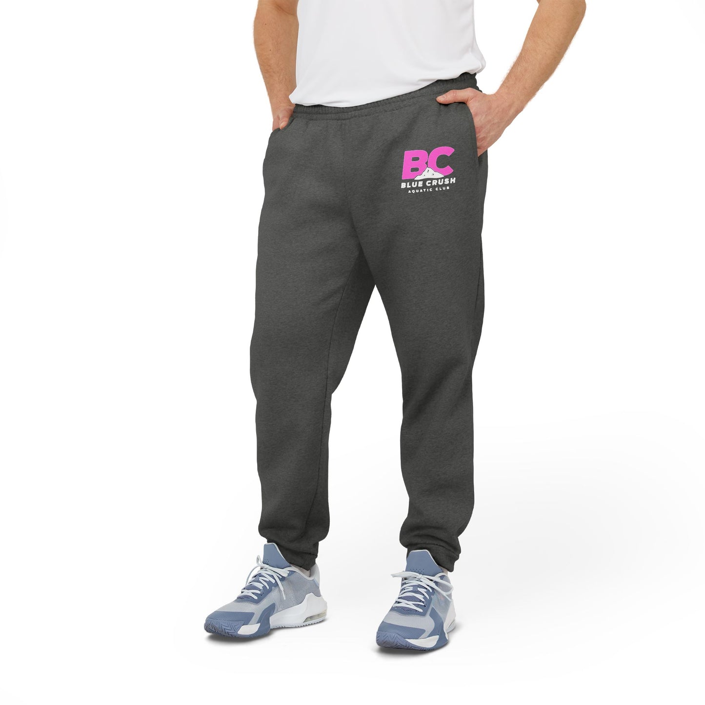 Blue Crush - Adidas Unisex Fleece Joggers - Pink logo