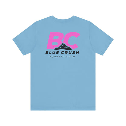 Blue Crush - Unisex Jersey Short Sleeve Tee - Pink logo