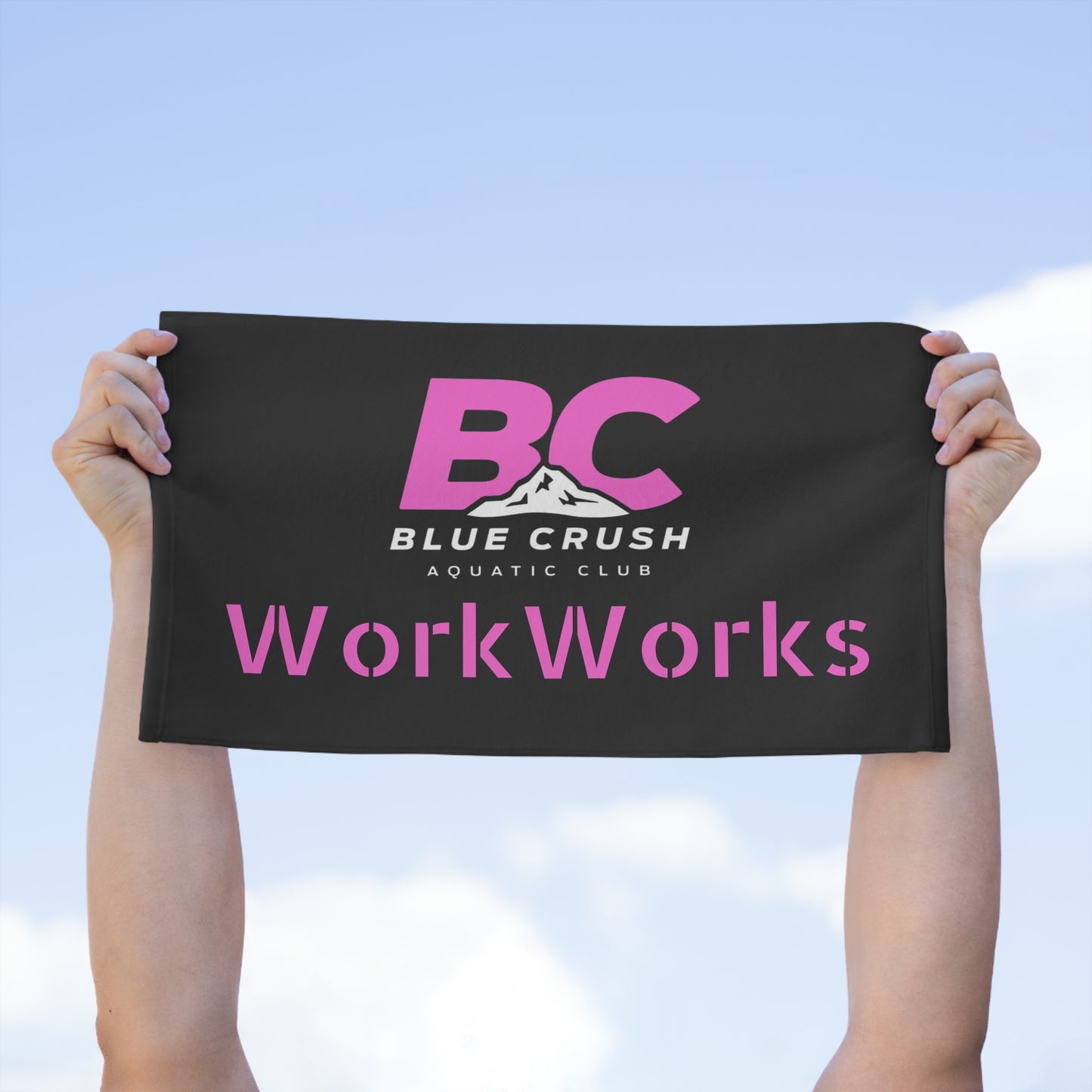 Blue Crush - Rally Towel - Black w/pink & white logo