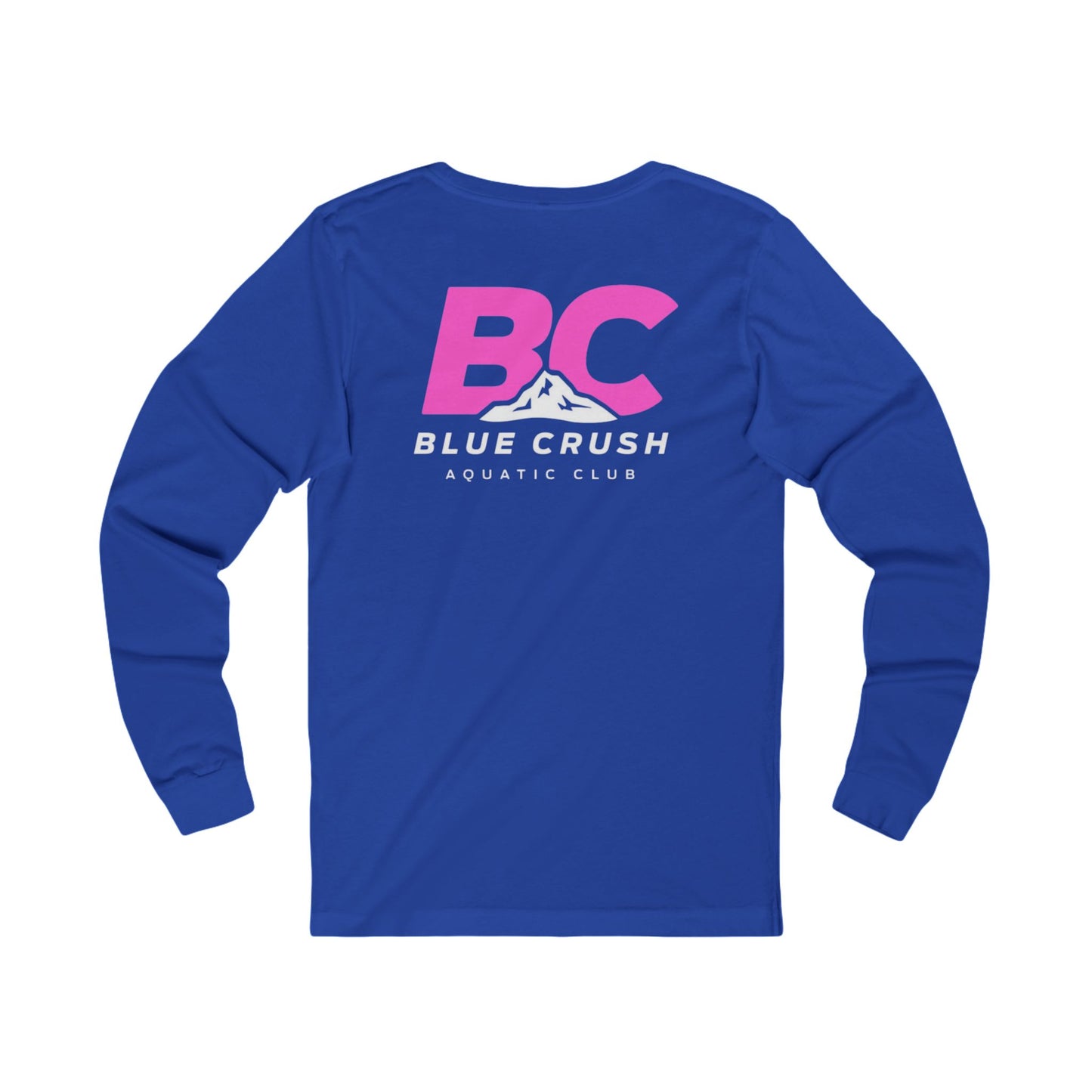 Blue Crush - Unisex Jersey Long Sleeve Tee - Pink logo