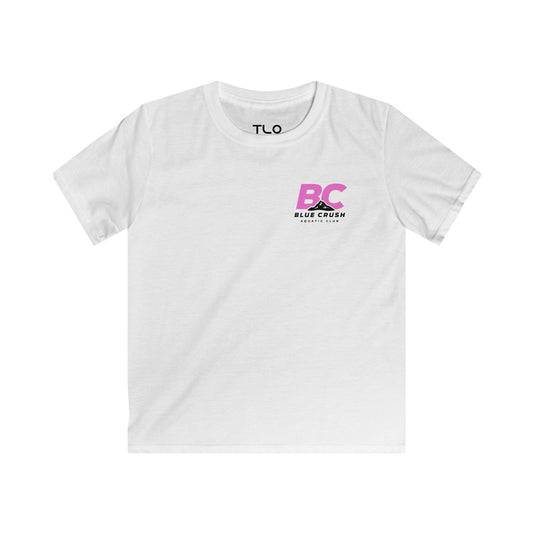 Blue Crush - Kids Soft style Tee - Pink logo