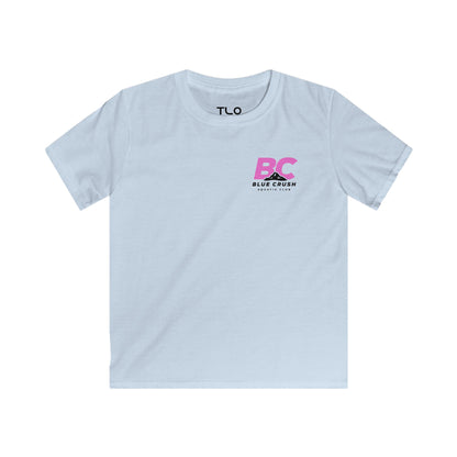 Blue Crush - Kids Soft style Tee - Pink logo