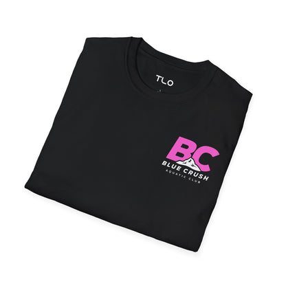 Blue Crush - Unisex Soft style T-Shirt - Pink logo