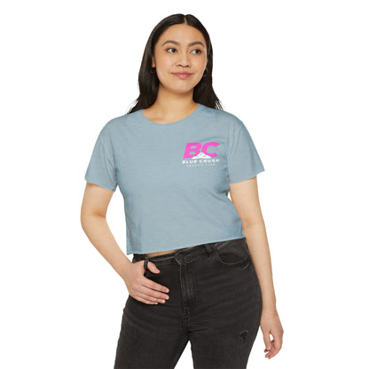 Blue Crush - Women's Crop Top - Pink logo