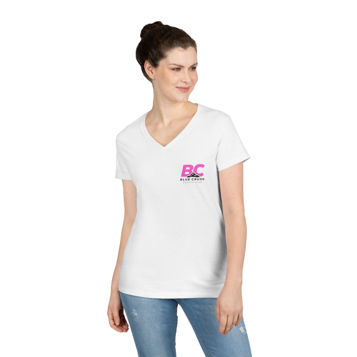 Blue Crush - Ladies' V-Neck T-Shirt - Pink logo