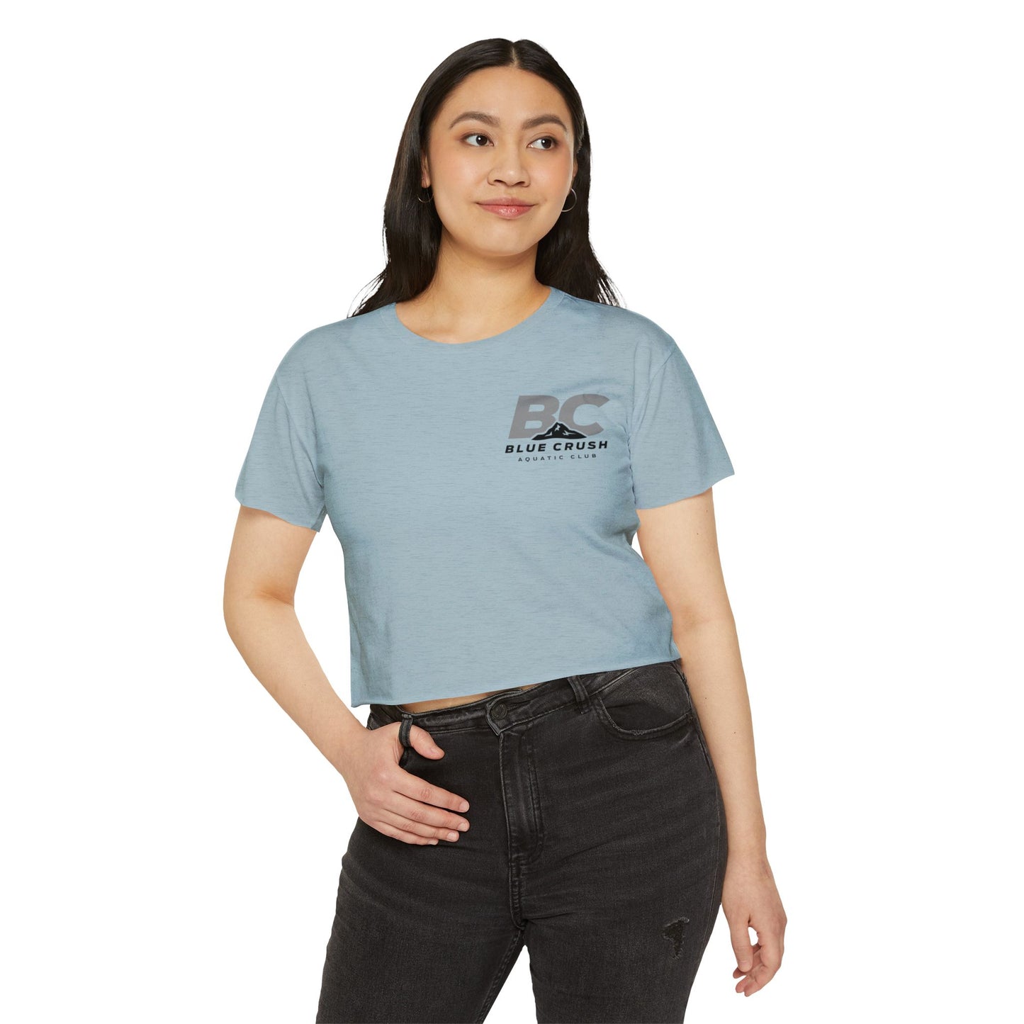 Blue Crush - Women's Crop Top - Gray logo