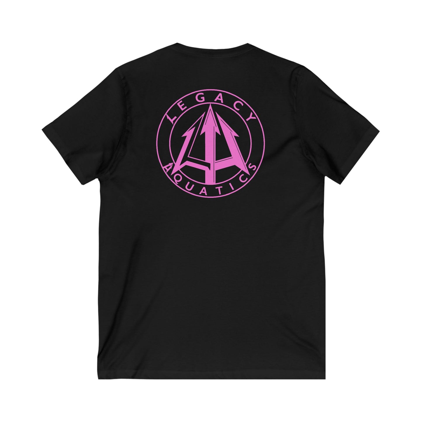 Legacy - Unisex Jersey V-Neck Tee - Pink Logo