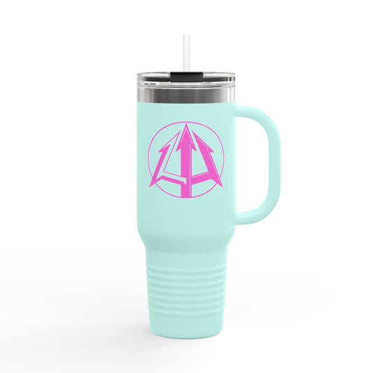 Legacy - 40oz Travel Mug - Pink pitchfork logo