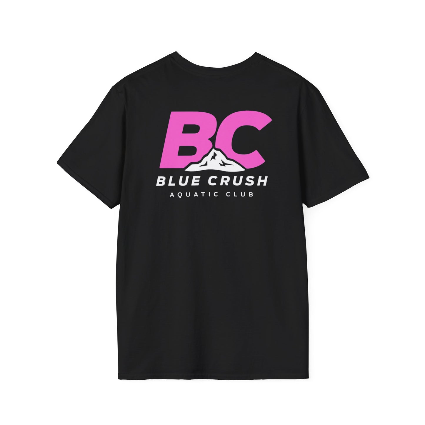 Blue Crush - Unisex Soft style T-Shirt - Pink logo