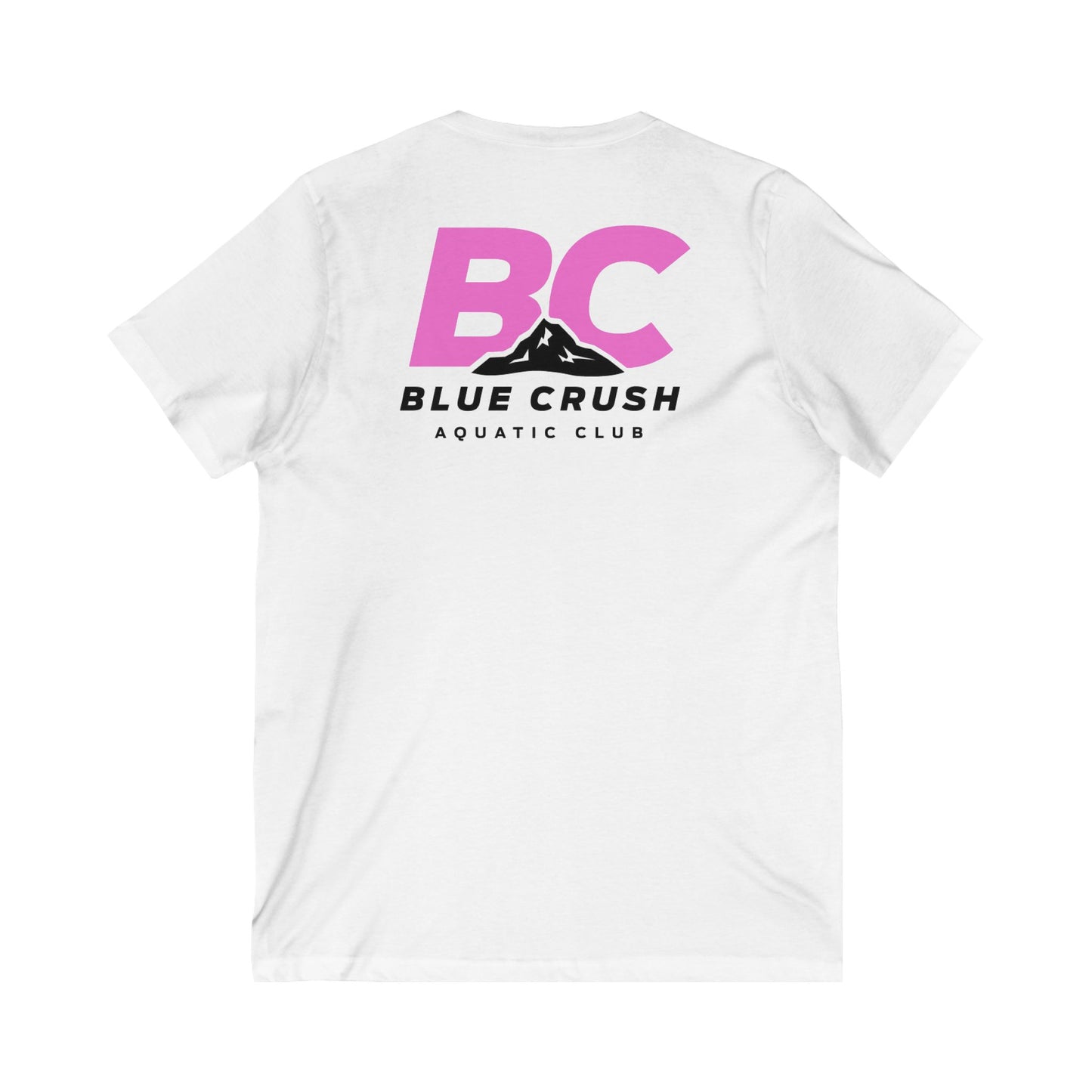 Blue Crush - Unisex Jersey Short Sleeve V-Neck Tee - Pink logo