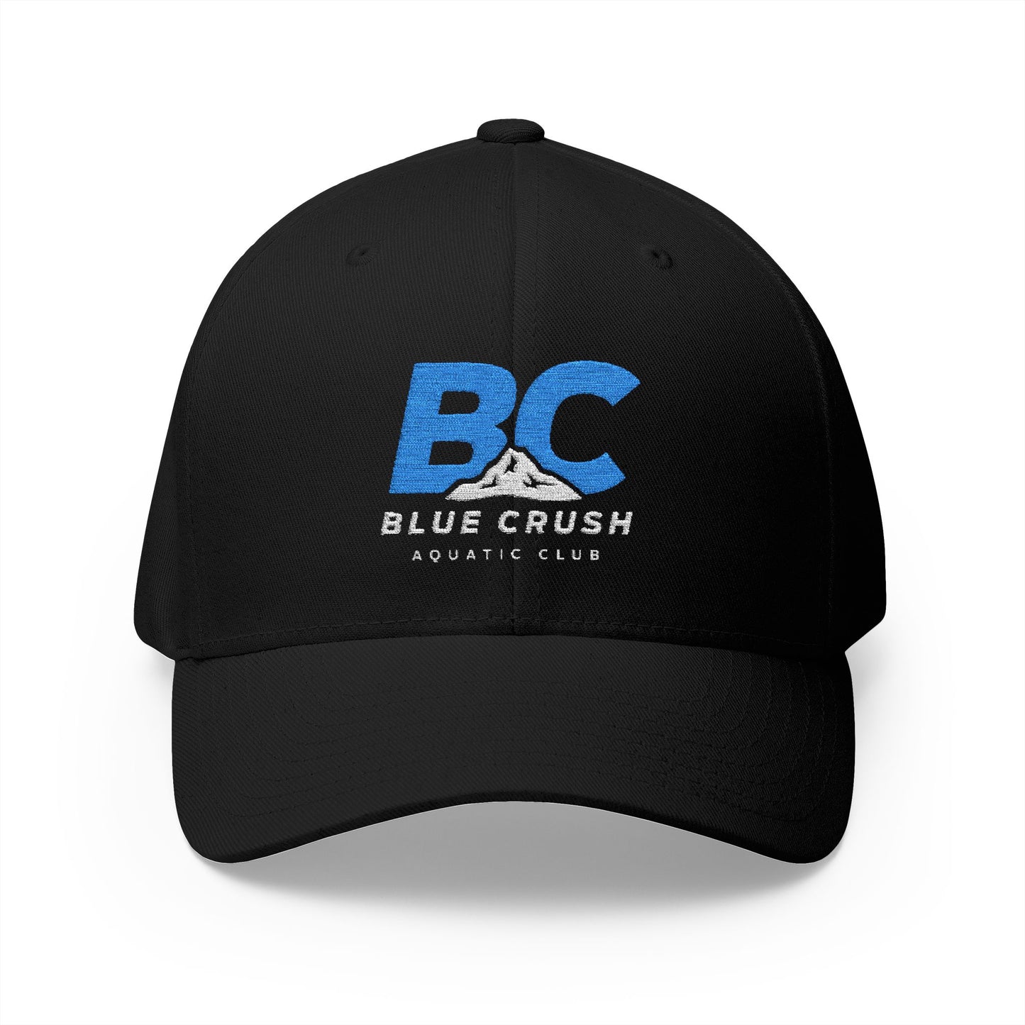 Blue Crush - Closed-Back Structured Cap - Black w/Blue & White logo