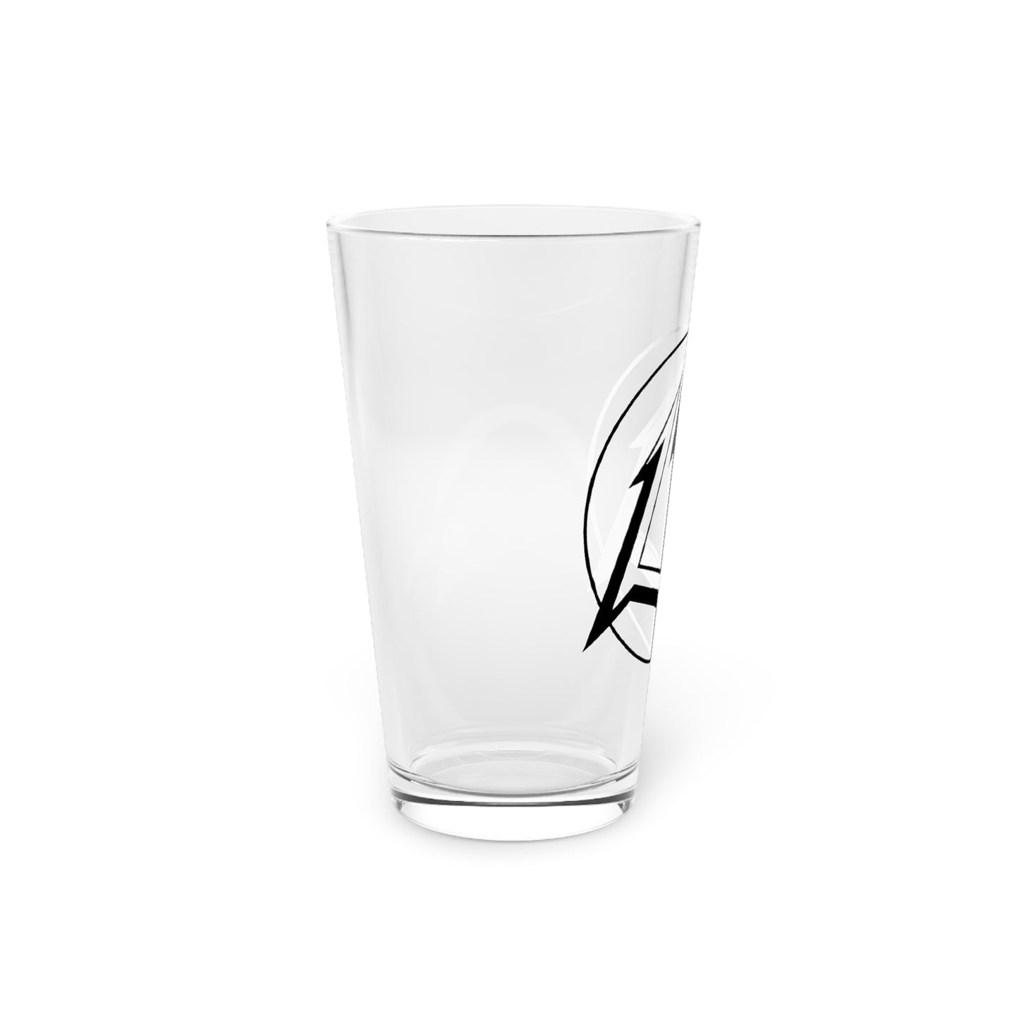 Legacy - 16oz Pint Glass - Black pitchfork logo
