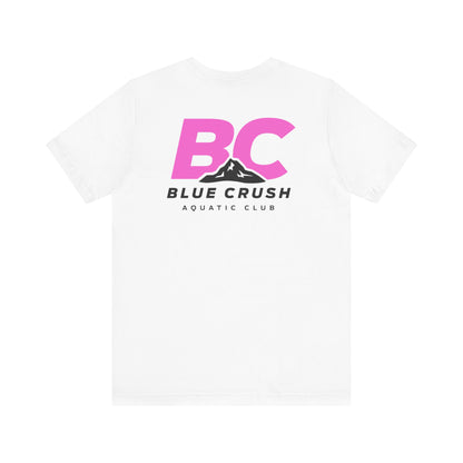 Blue Crush - Unisex Jersey Short Sleeve Tee - Pink logo