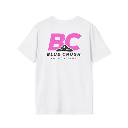 Blue Crush - Unisex Soft style T-Shirt - Pink logo