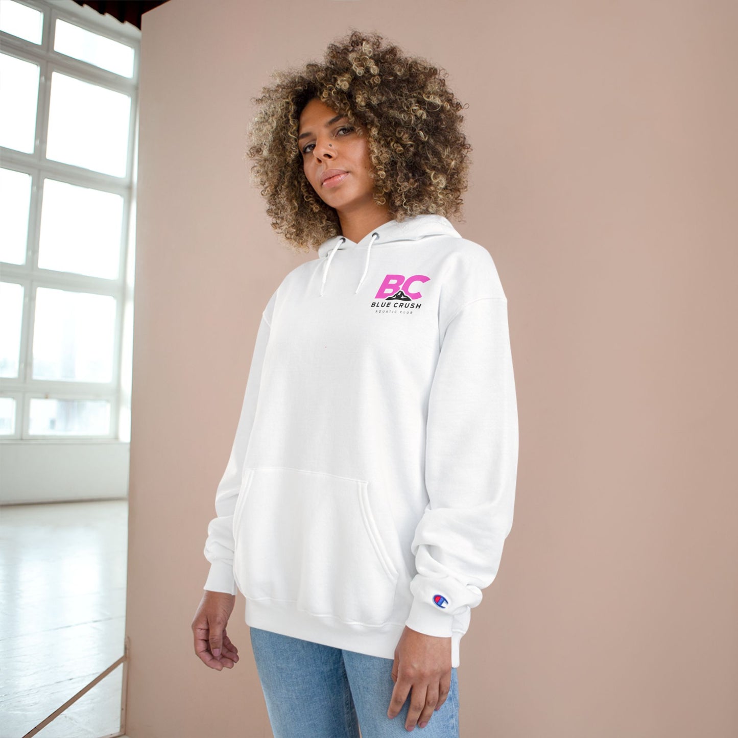 Blue Crush - Champion Hoodie - Pink logo