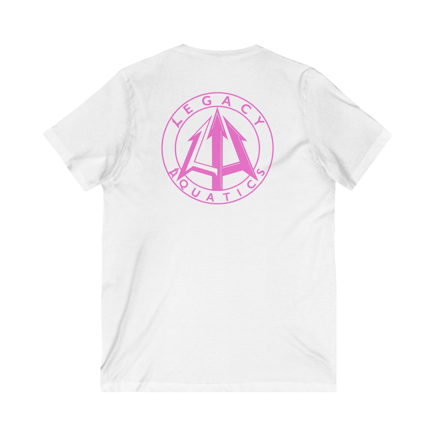Legacy - Unisex Jersey V-Neck Tee - Pink Logo