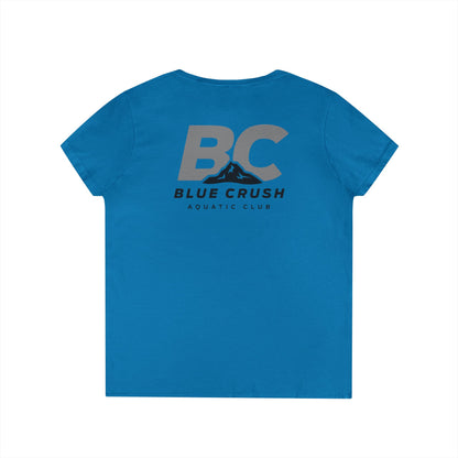 Blue Crush - Ladies' V-Neck T-Shirt - Gray logo