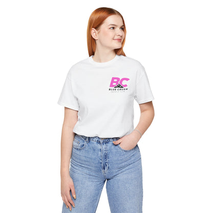 Blue Crush - Unisex Jersey Short Sleeve Tee - Pink logo