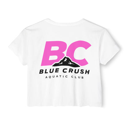 Blue Crush - Women's Crop Top - Pink logo