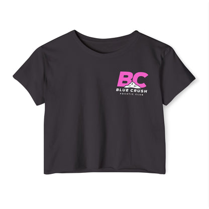 Blue Crush - Women's Crop Top - Pink logo