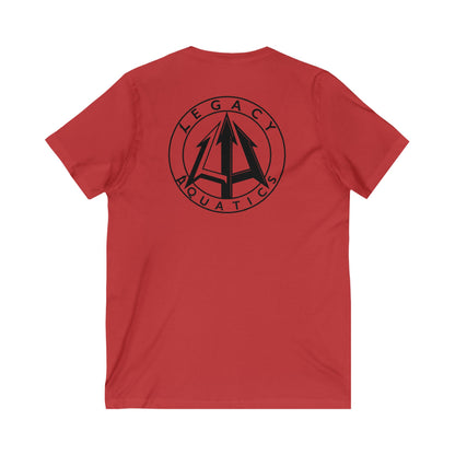 Legacy - Unisex Jersey V-Neck Tee - Black Logo