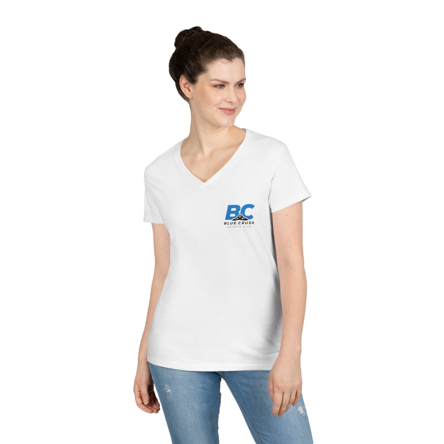 Blue Crush - Ladies' V-Neck T-Shirt - Blue logo